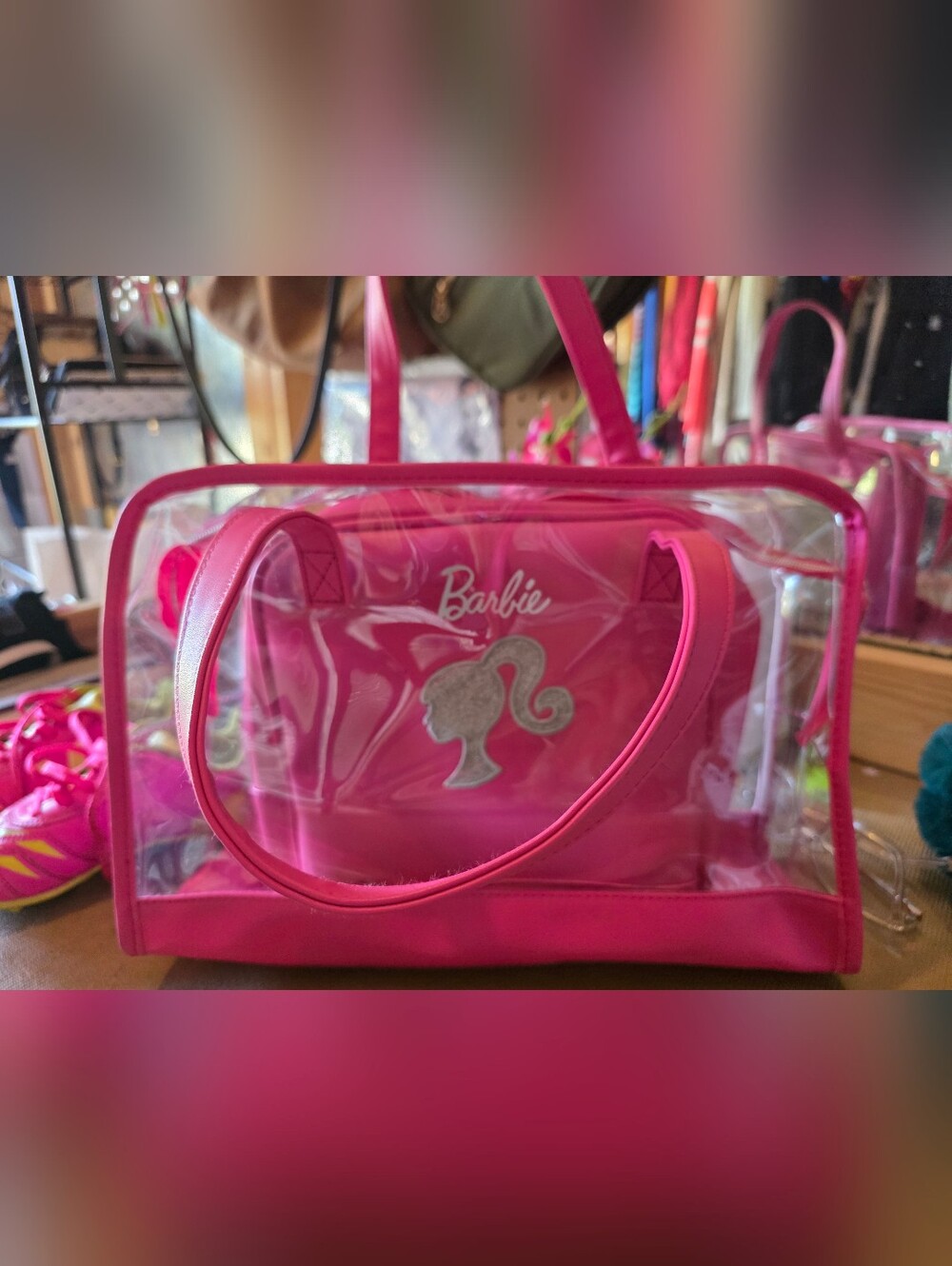Barbie Clear Pink Tote Bag